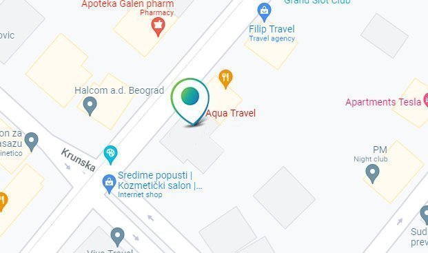 Mapa Agencije Aqua Travel
